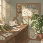 Creative studio mixing vintage and modern tools representing long‑lasting niche brands.