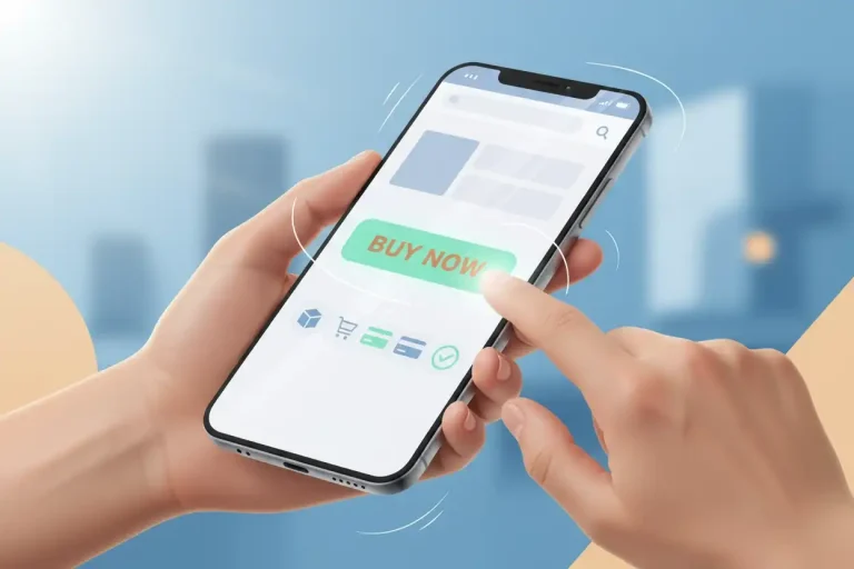 User checking out on smartphone representing effective mobile e‑commerce funnel