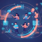 Founder combining data charts with creative ideas representing harmony of analytics and creativity.