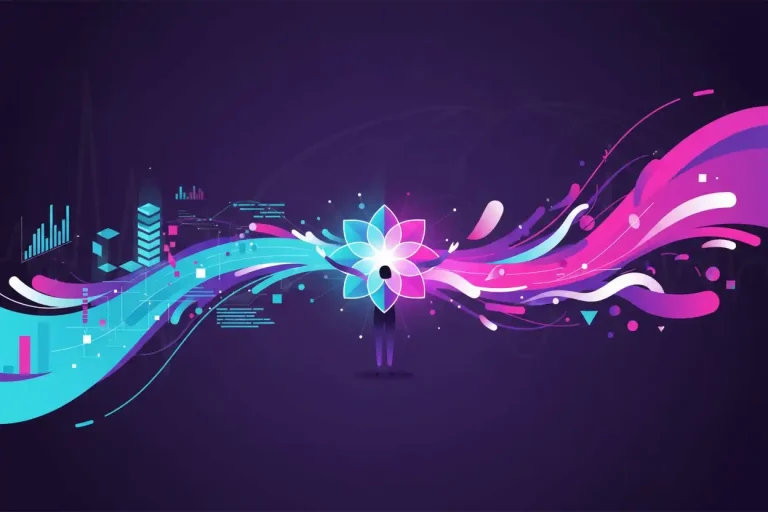 Marketer blending behavioural data with creative flow representing insight and imagination.