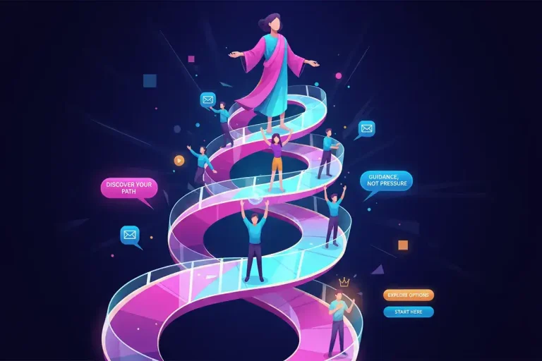 Marketer creating human‑centred sales funnel symbolising buying experiences that feel good.