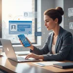 Professional using LinkedIn representing effective B2B networking strategy.
