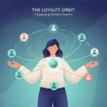 Founder maintaining glowing user network representing loyalty and retention psychology.