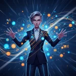 Glowing micro‑moments connecting into ripples showing small behavioural triggers moving markets.