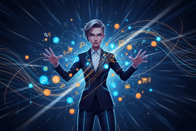 Glowing micro‑moments connecting into ripples showing small behavioural triggers moving markets.