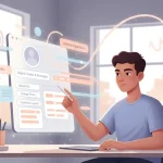 Person editing profile on screen representing crafting engaging social bios.