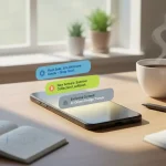 Smartphone on desk showing clear, relevant push notifications representing effective marketing