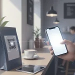 Person scanning QR code on product, linking physical to digital marketing