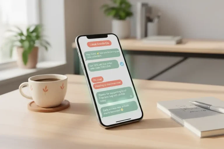 Smartphone showing text messages representing personal, effective SMS marketing.