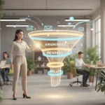 Marketer discovering organic sales funnel representing existing natural buyer journey.