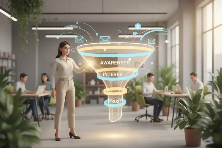 Marketer discovering organic sales funnel representing existing natural buyer journey.